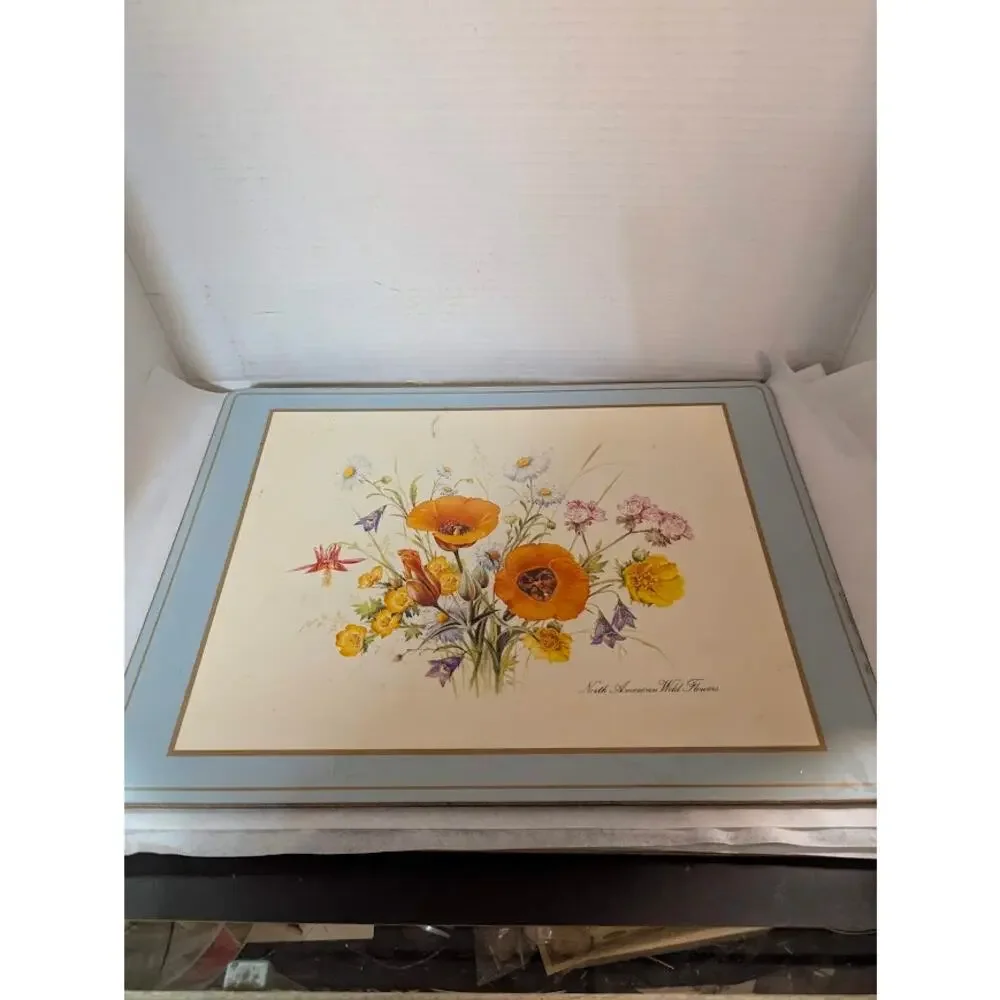 Pimpernel Furber Flowers Vintage Cork Placemats Set of Four English Garden